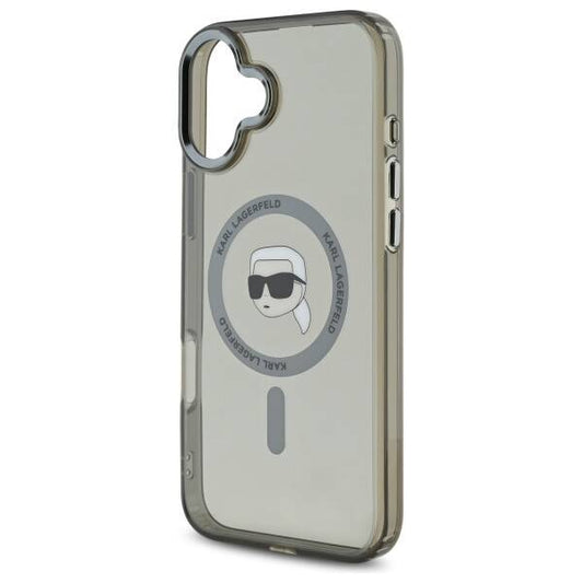 Ovitek MagSafe za Apple iPhone 16 Plus, Karl Lagerfeld, IML Karl's Head, Črn