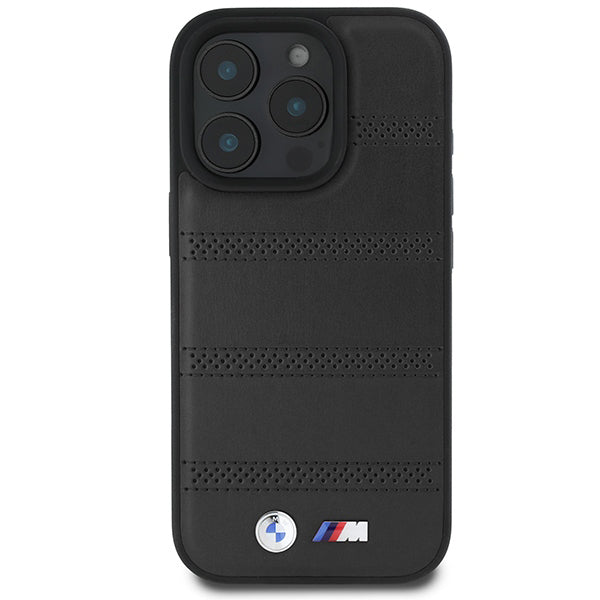 Ovitek MagSafe za Apple iPhone 16 Pro, BMW, M Perforated And Stitched Line, črn