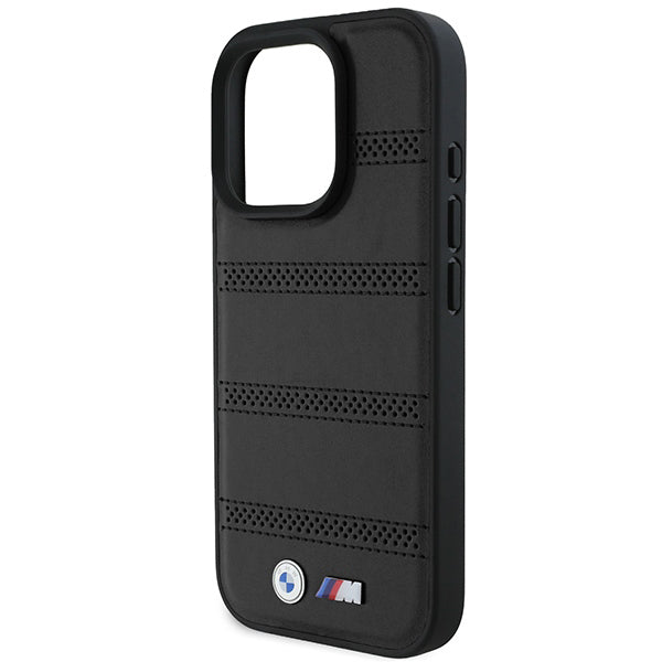 Ovitek MagSafe za Apple iPhone 16 Pro, BMW, M Perforated And Stitched Line, črn