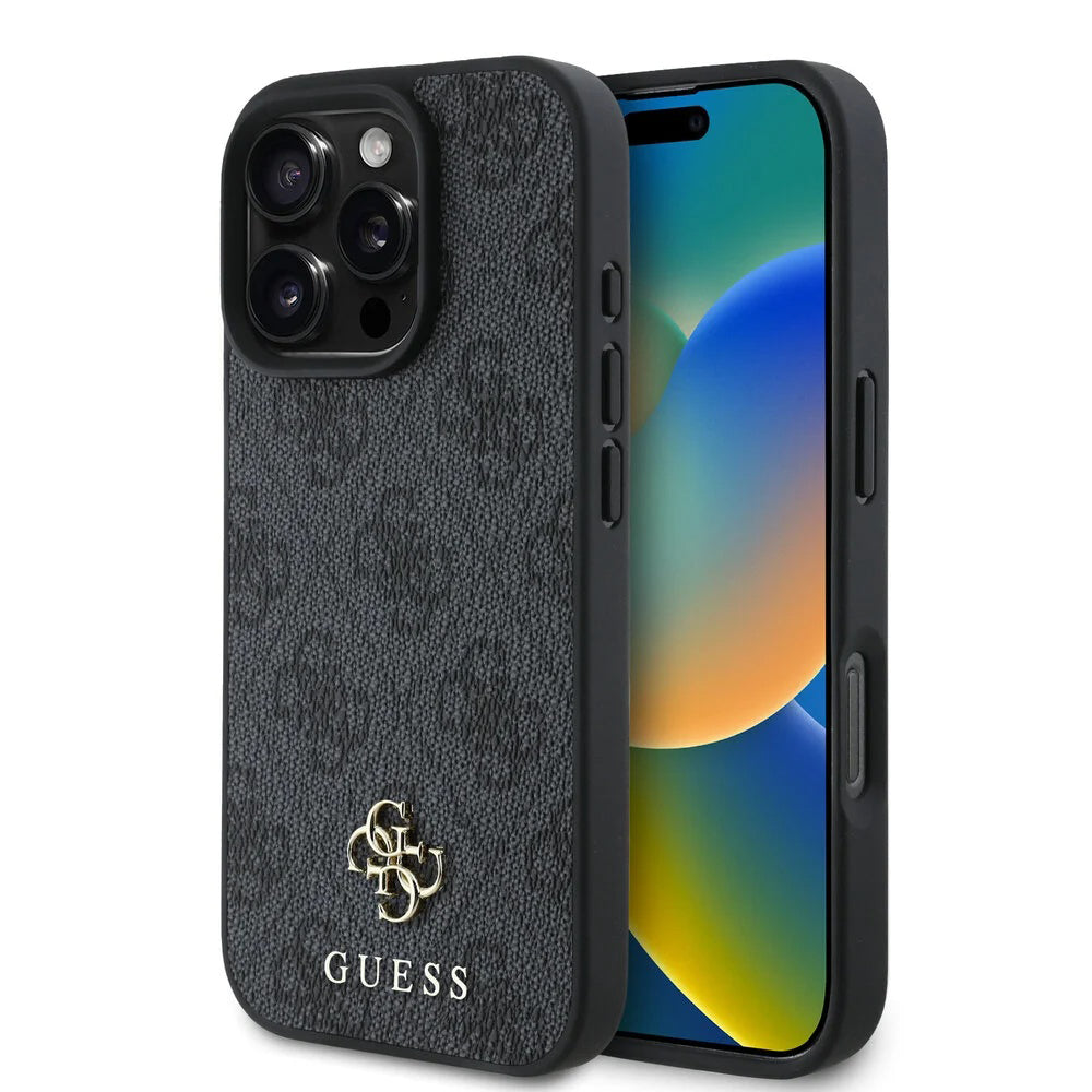 MagSafe ovitek za Apple iPhone 16 Pro, Guess, 4G Classic, črn