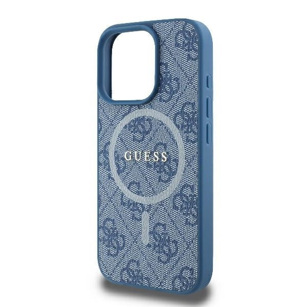 Ovitek MagSafe za Apple iPhone 16 Pro, Guess, 4G Ring Classic Logo, Modra