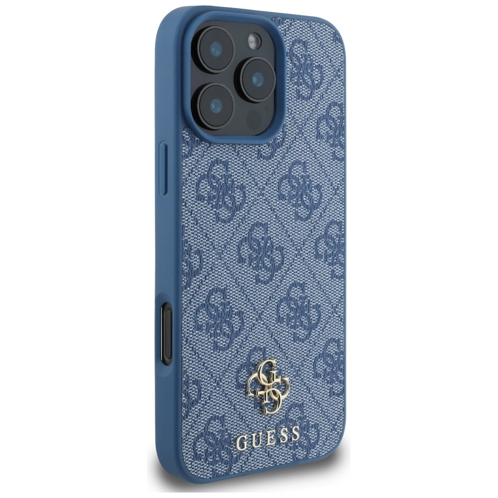 Ovitek MagSafe za Apple iPhone 16 Pro, Guess, 4G Small and Classic Logo, Modra