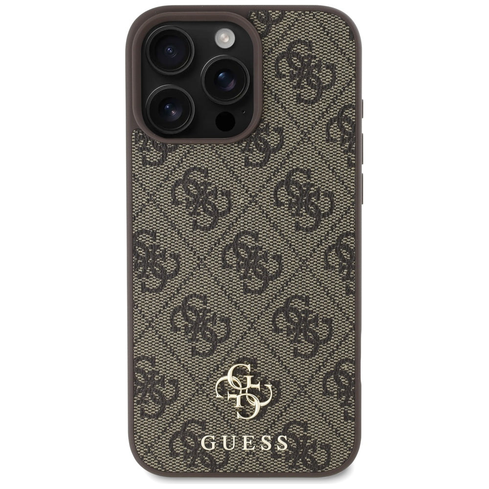 Ovitek MagSafe za Apple iPhone 16 Pro, Guess, 4G Small and Classic Logo, rjava