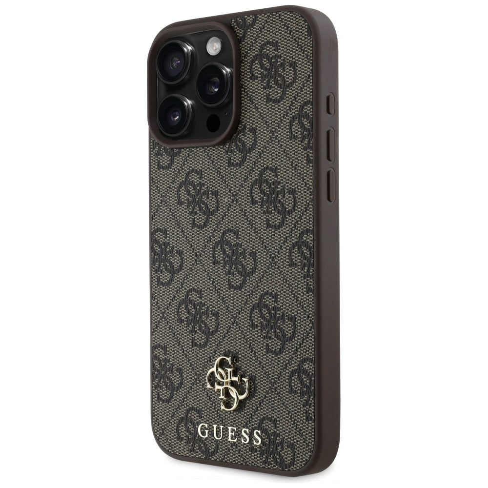 Ovitek MagSafe za Apple iPhone 16 Pro, Guess, 4G Small and Classic Logo, rjava