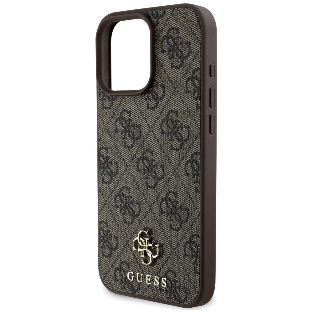 Ovitek MagSafe za Apple iPhone 16 Pro, Guess, 4G Small and Classic Logo, rjava