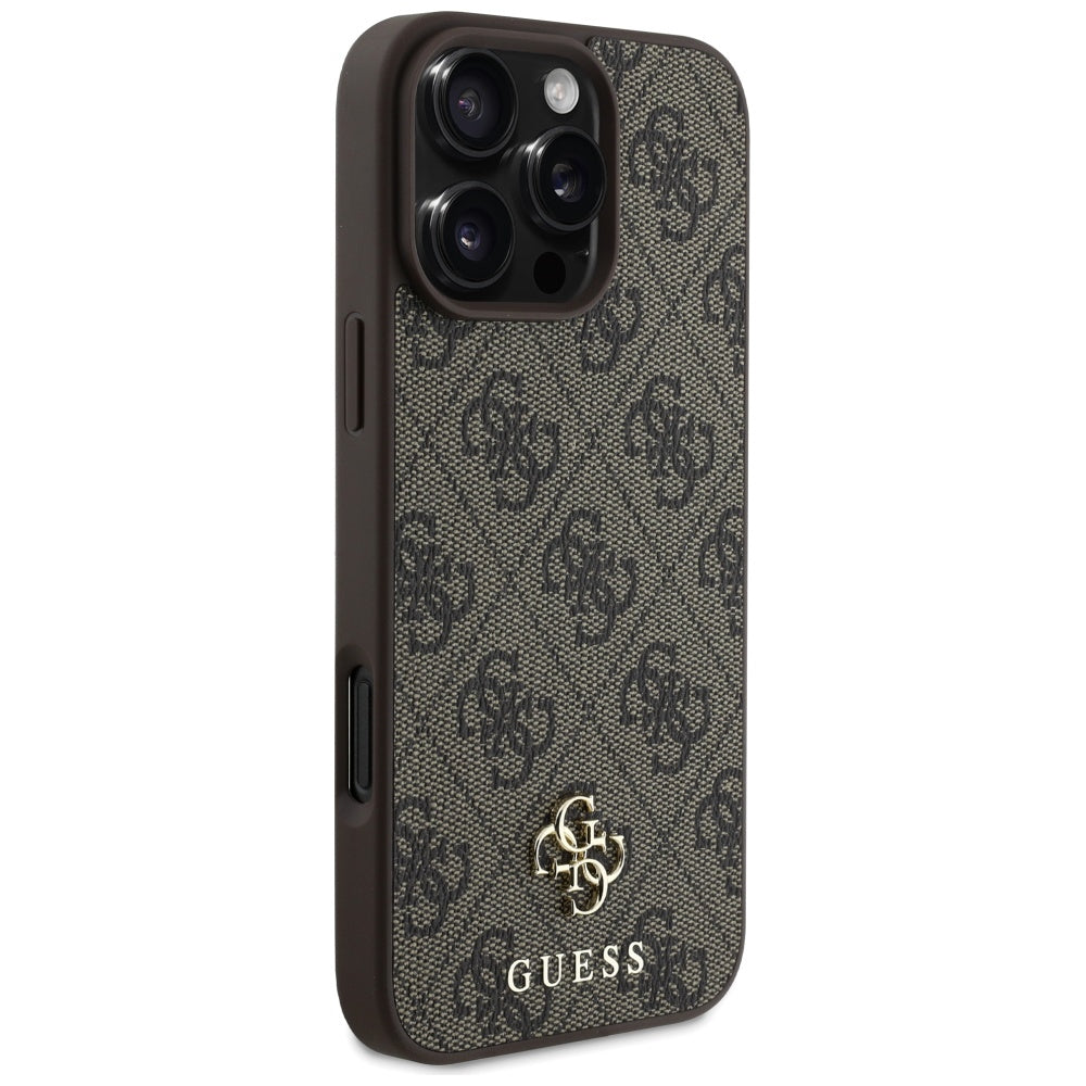 Ovitek MagSafe za Apple iPhone 16 Pro, Guess, 4G Small and Classic Logo, rjava