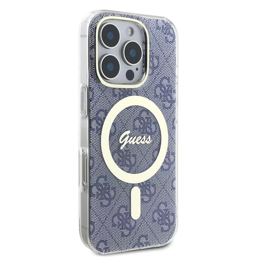 Ovitek MagSafe za Apple iPhone 16 Pro, Guess, IML 4G, Modra