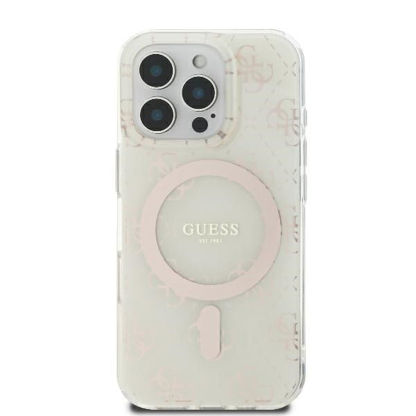 Ovitek MagSafe za Apple iPhone 16 Pro, Guess, IML 4G Background, Bela