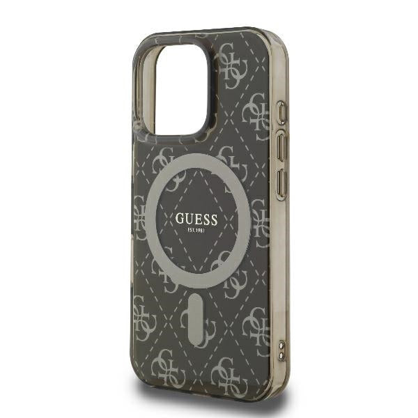 Ovitek MagSafe za Apple iPhone 16 Pro, Guess, IML 4G Background, rjava