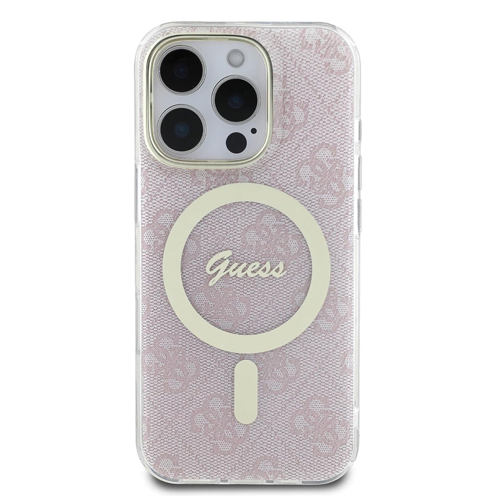 Ovitek MagSafe za Apple iPhone 16 Pro, Guess, IML 4G, Roza