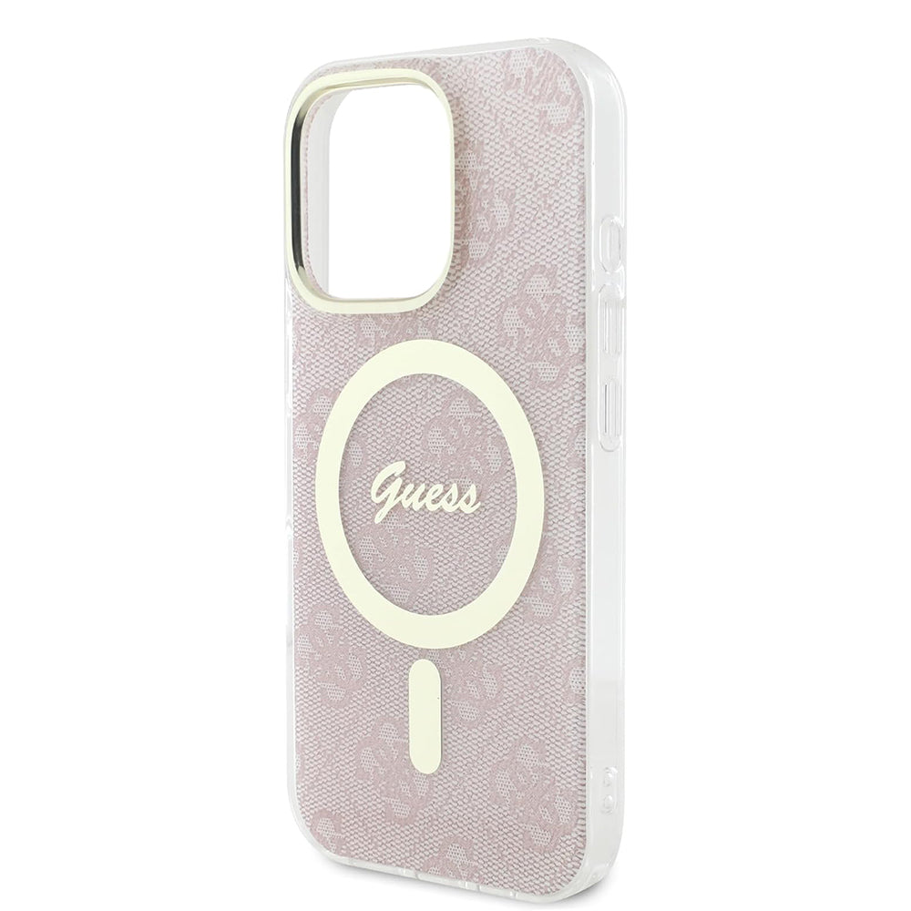 Ovitek MagSafe za Apple iPhone 16 Pro, Guess, IML 4G, Roza