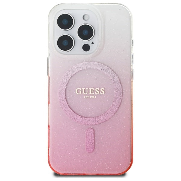 Ovitek MagSafe za Apple iPhone 16 Pro, Guess, IML Glitter Gradient, Roza
