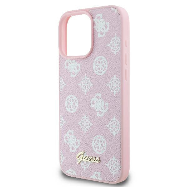 MagSafe ovitek za Apple iPhone 16 Pro, Guess, Peony Script, Roza
