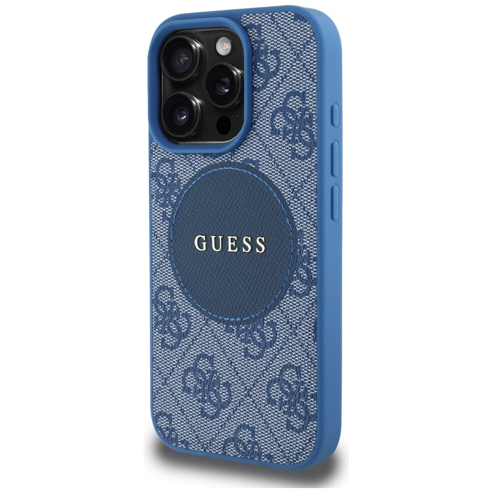 Ovitek MagSafe za Apple iPhone 16 Pro Max, Guess, 4G Circle Classic Logo, Modra
