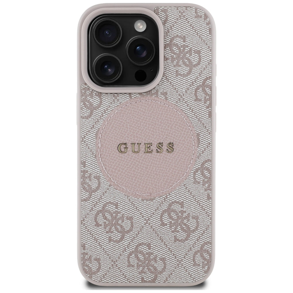 Ovitek MagSafe za Apple iPhone 16 Pro Max, Guess, 4G Circle Classic Logo, Roza