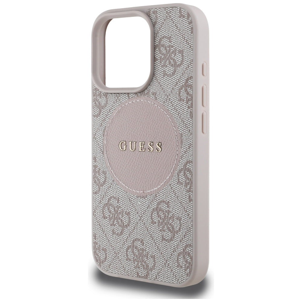 Ovitek MagSafe za Apple iPhone 16 Pro Max, Guess, 4G Circle Classic Logo, Roza