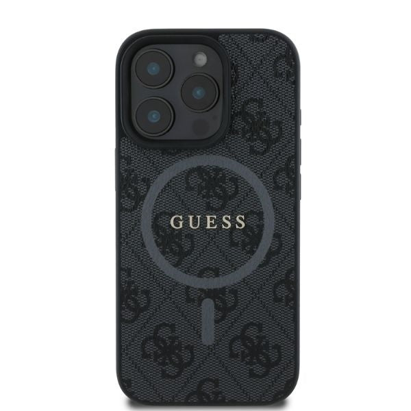 Ovitek MagSafe za Apple iPhone 16 Pro Max, Guess, 4G Ring Classic Logo, črn