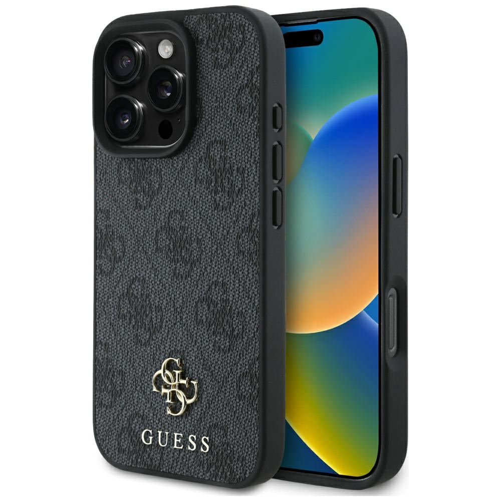 Ovitek MagSafe za Apple iPhone 16 Pro Max, Guess, 4G Small and Classic Logo, črn