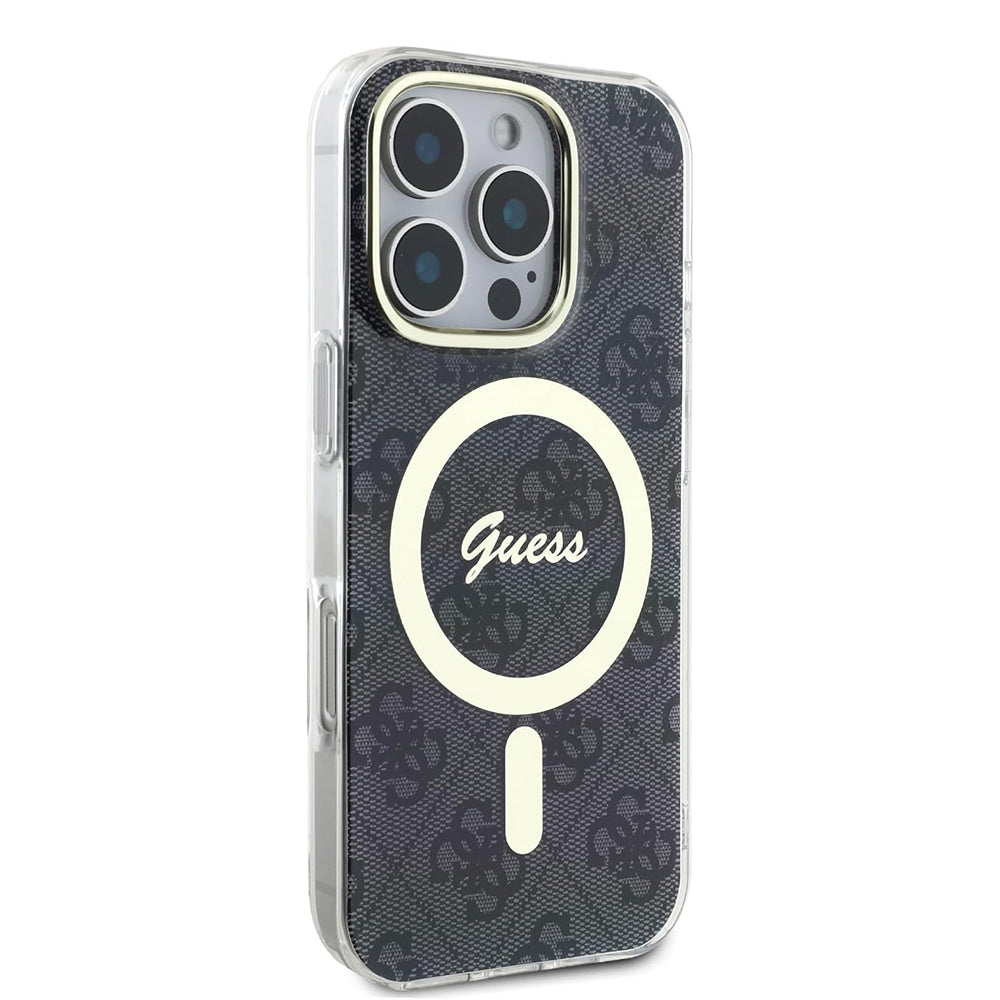 Ovitek MagSafe za Apple iPhone 16 Pro Max, Guess, IML 4G, Črn