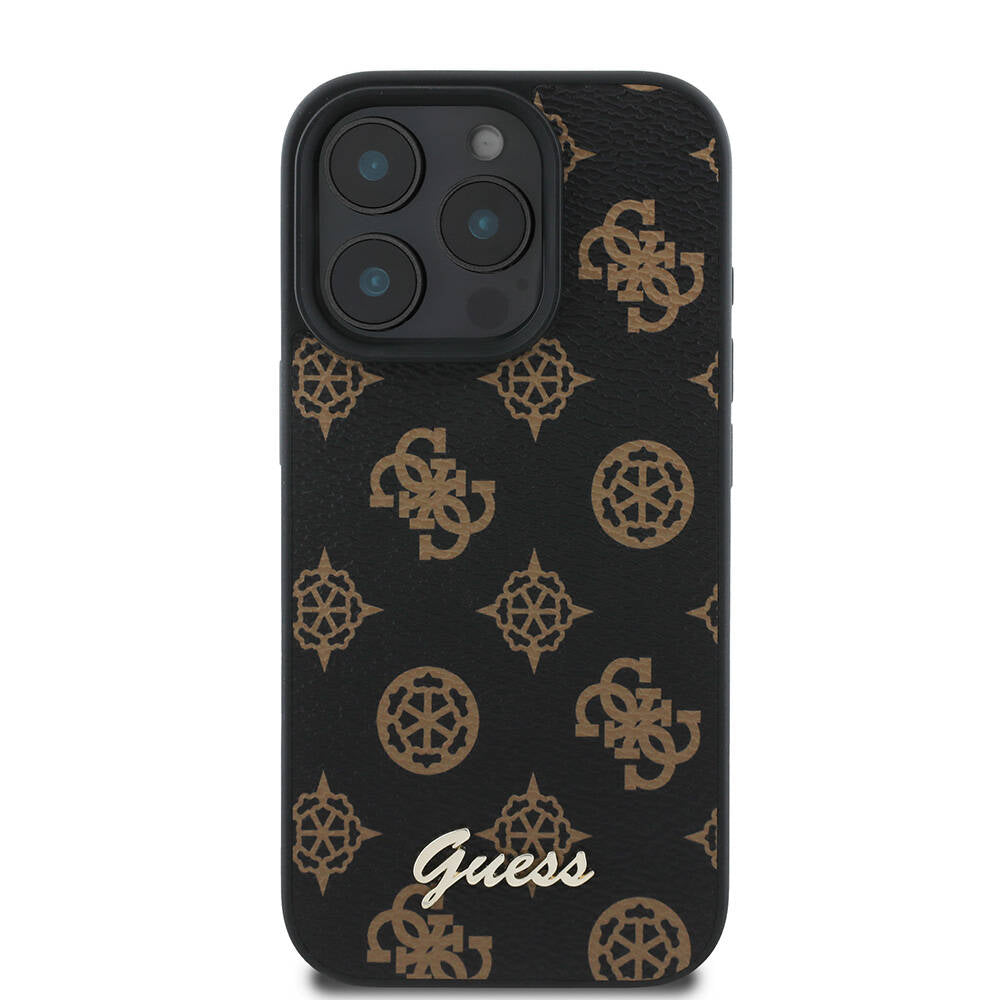 MagSafe ovitek za Apple iPhone 16 Pro Max, Guess, Peony Script, Črna