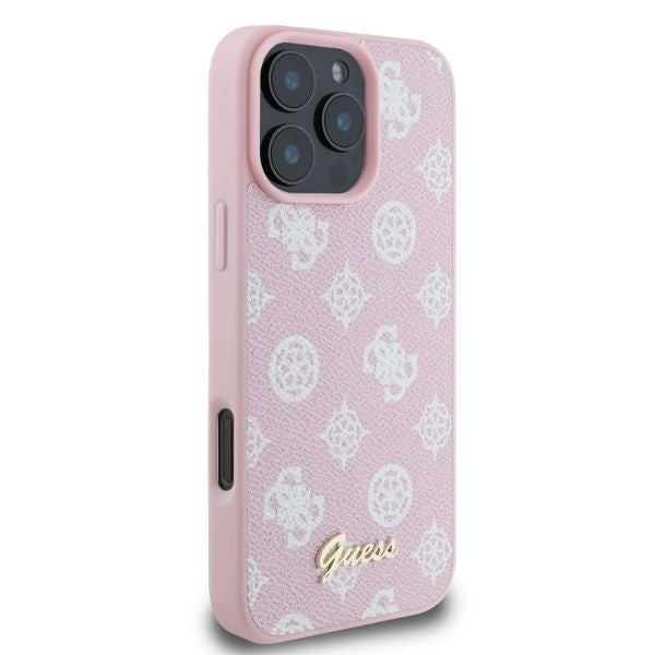 MagSafe ovitek za Apple iPhone 16 Pro Max, Guess, Peony Script, Roza