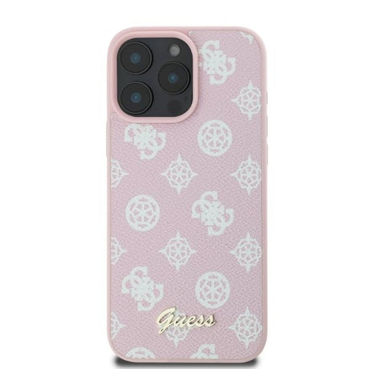 MagSafe ovitek za Apple iPhone 16 Pro Max, Guess, Peony Script, Roza