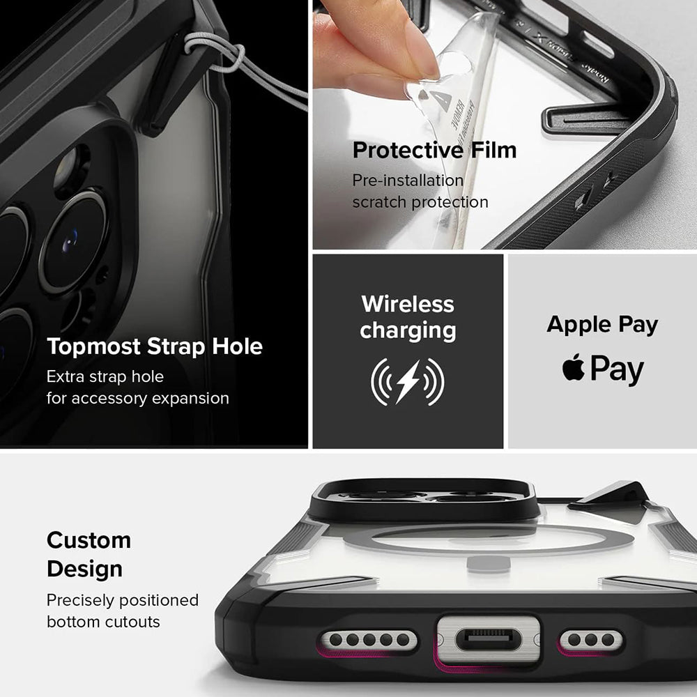 Ovitek MagSafe za Apple iPhone 16 Pro Max, Ringke, Fusion X, Črn