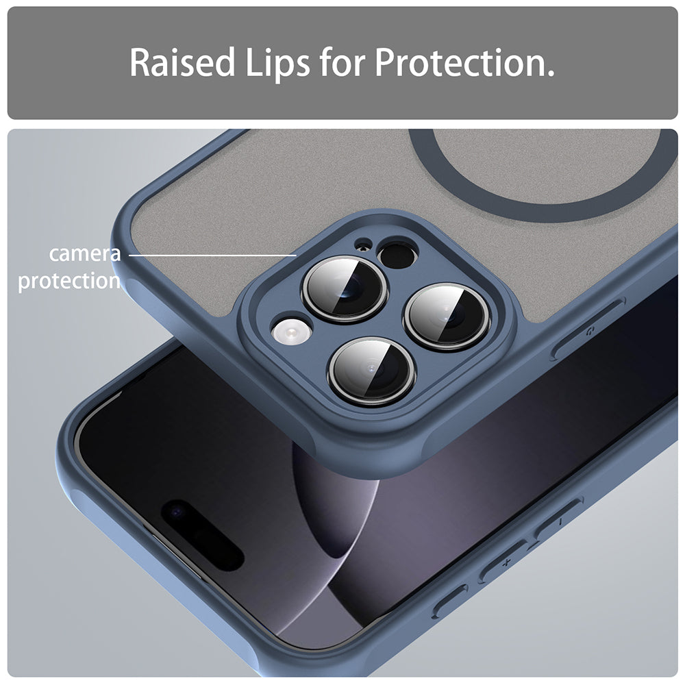 Ovitek MagSafe za Apple iPhone 16 Pro Max, Techsuit, HaloFrost II, Temno moder