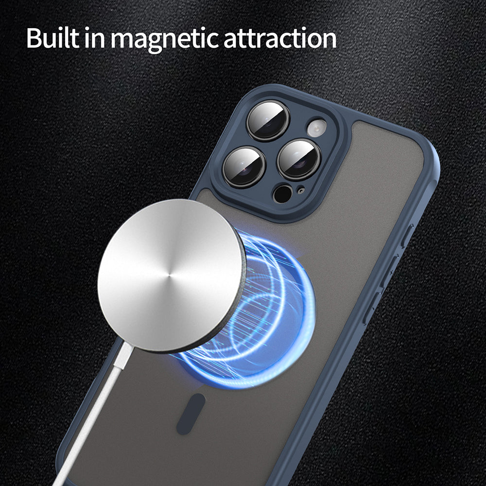Ovitek MagSafe za Apple iPhone 16 Pro Max, Techsuit, HaloFrost II, Temno moder