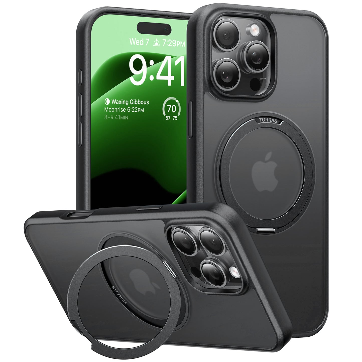 Ohišje MagSafe za Apple iPhone 16 Pro Max, Torras, Ostand Pro, Črna