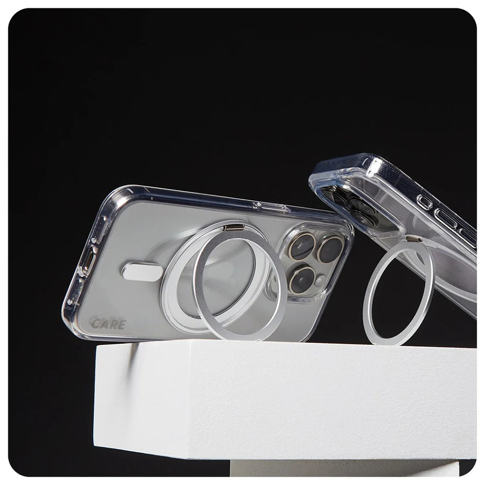 Ovitek MagSafe za Apple iPhone 16 Pro, PanzerGlass, Care Feature Kickstand, Srebrno prozoren
