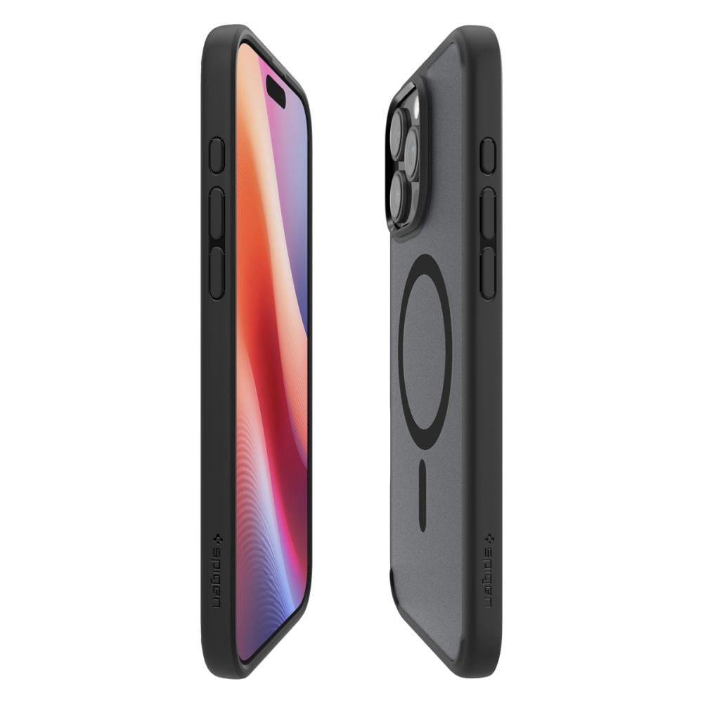 Ovitek MagSafe za Apple iPhone 16 Pro, Spigen, Ultra Hybrid, Črna Satinirana ACS08134