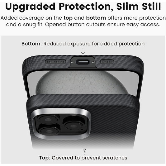 MagSafe ovitek za Apple iPhone 16 Pro, Techsuit, aramidno vlakno, črn