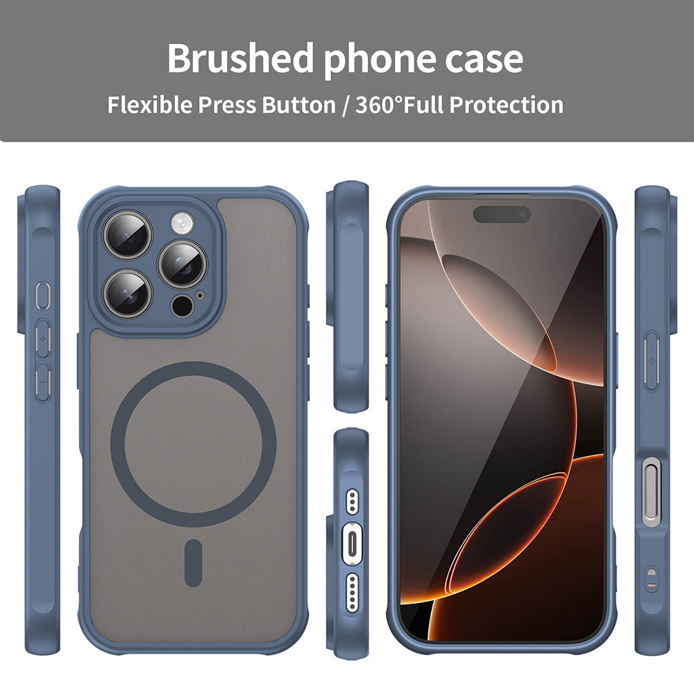 MagSafe ovitek za Apple iPhone 16 Pro, Techsuit, HaloFrost II, Temno modra