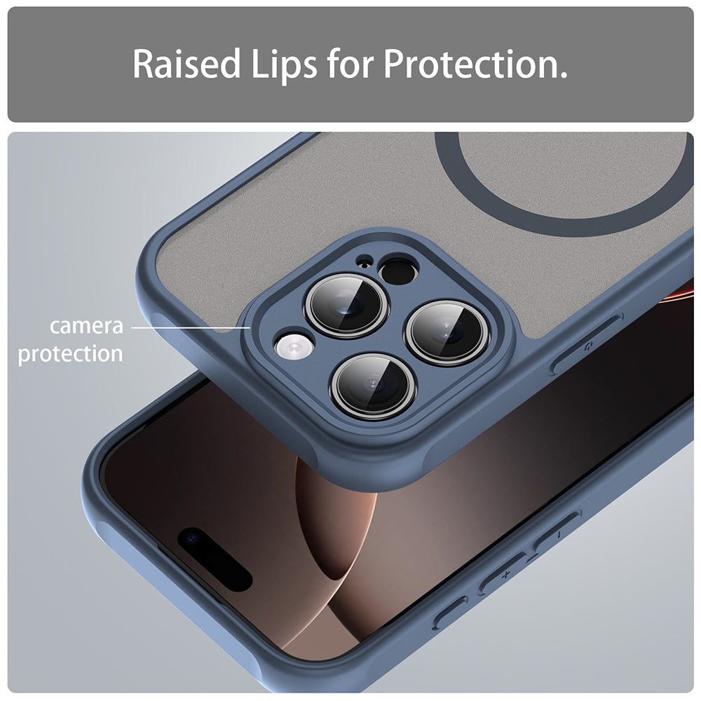 MagSafe ovitek za Apple iPhone 16 Pro, Techsuit, HaloFrost II, Temno modra