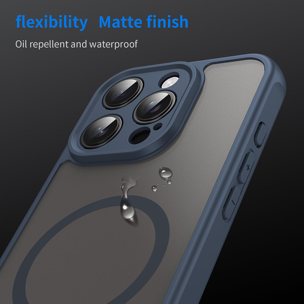 MagSafe ovitek za Apple iPhone 16 Pro, Techsuit, HaloFrost II, Temno modra