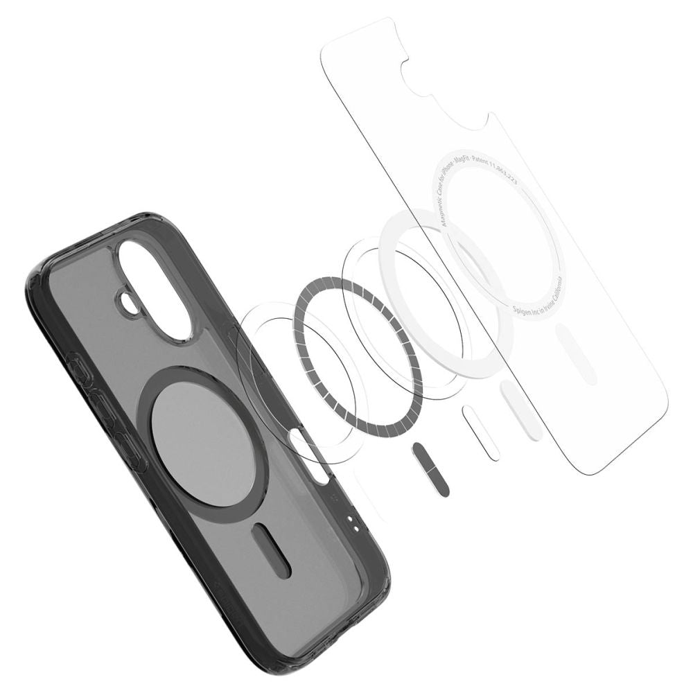 Ovitek MagSafe za Apple iPhone 16, Spigen, Ultra Hybrid T, Satinirano črn ACS09074