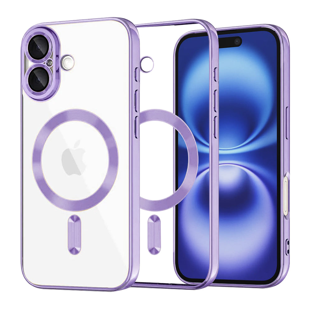 Ovitek MagSafe za Apple iPhone 16, Techsuit, Luxury Crystal, Svetlo vijoličen