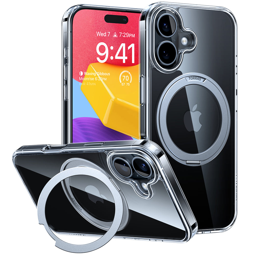 Ohišje MagSafe za Apple iPhone 16, Torras, Ostand Pro, Prozorno
