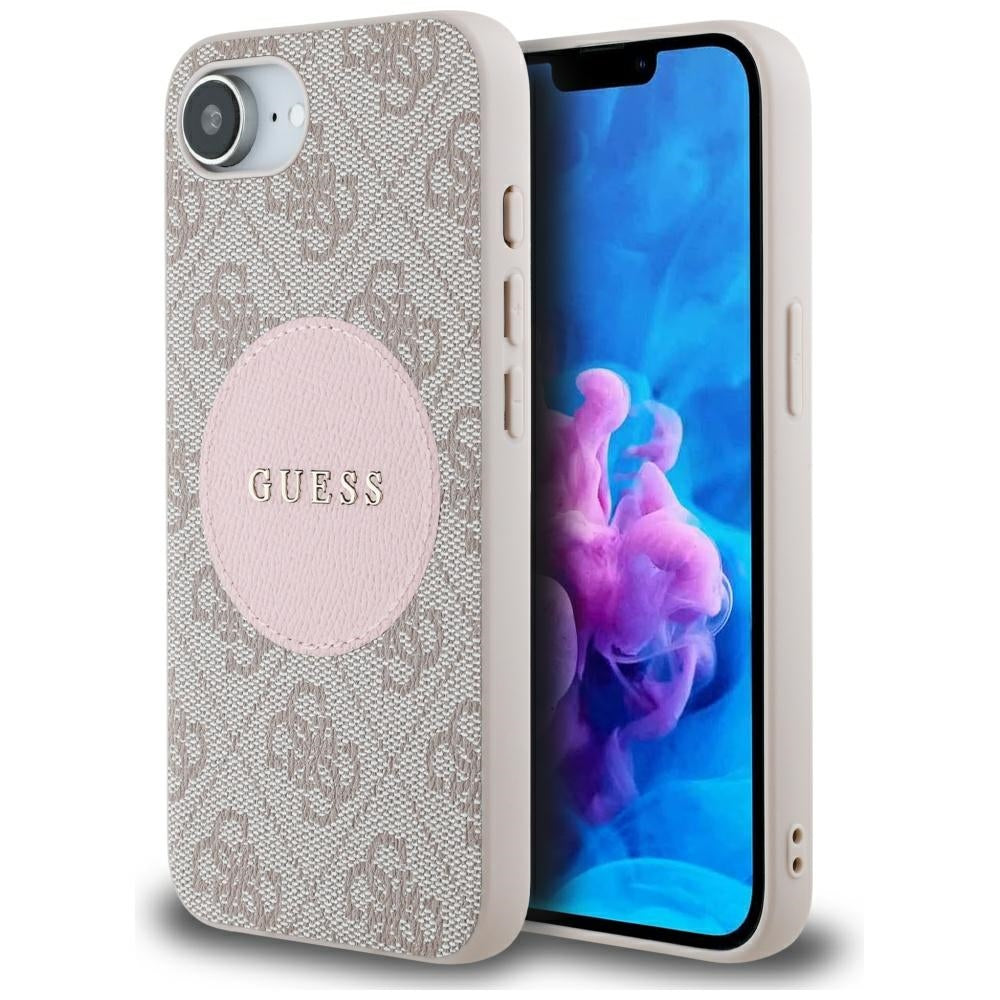 Ovitek MagSafe za Apple iPhone 17e / 16e, Guess, 4G Circle Classic Logo, Roza