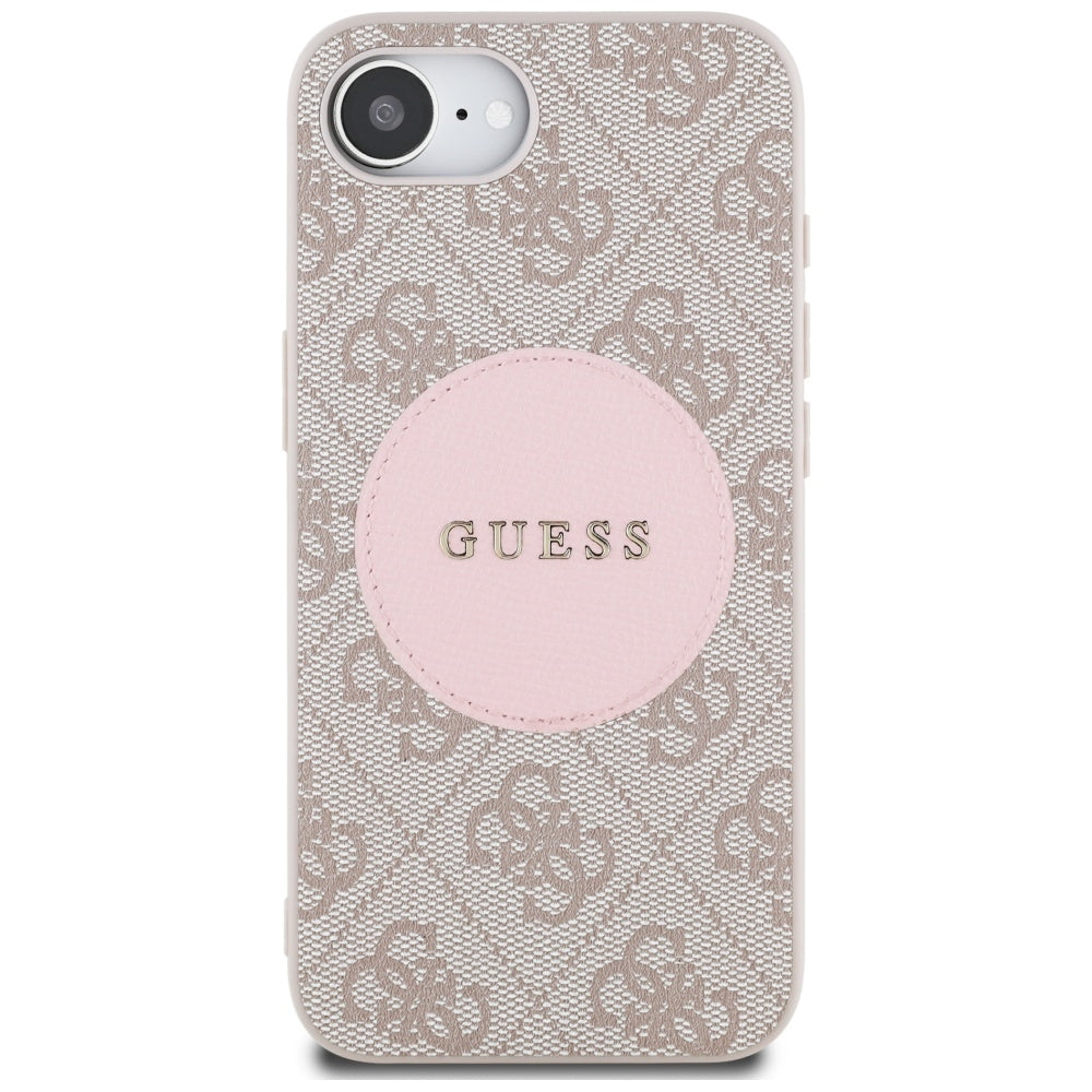 Ovitek MagSafe za Apple iPhone 17e / 16e, Guess, 4G Circle Classic Logo, Roza