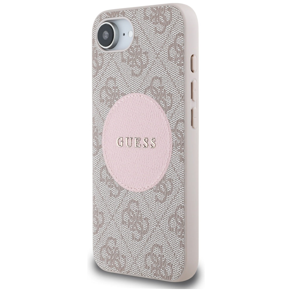 Ovitek MagSafe za Apple iPhone 17e / 16e, Guess, 4G Circle Classic Logo, Roza