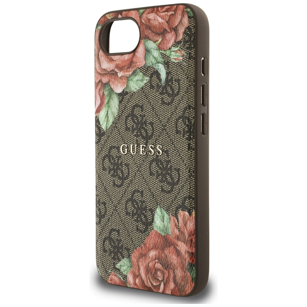 MagSafe Case for Apple iPhone 17e / 16e, Guess, 4G Flowers Print, Brown