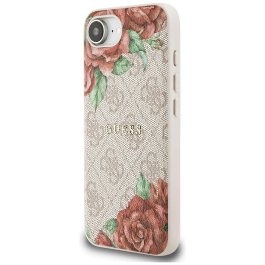 Ovitek MagSafe za Apple iPhone 16e, Guess, 4G Flowers Print, Roza