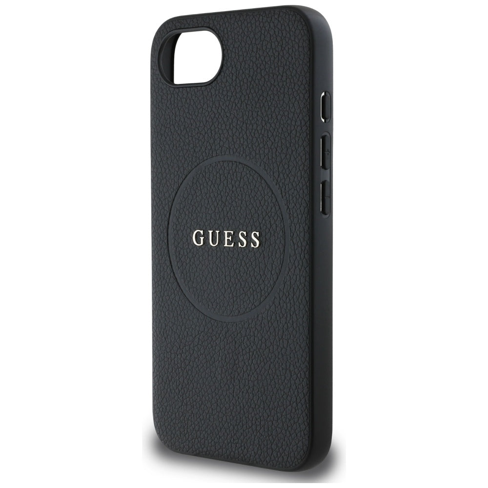 Ovitek MagSafe za Apple iPhone 17e / 16e, Guess, Grained Gold Ring, Črn