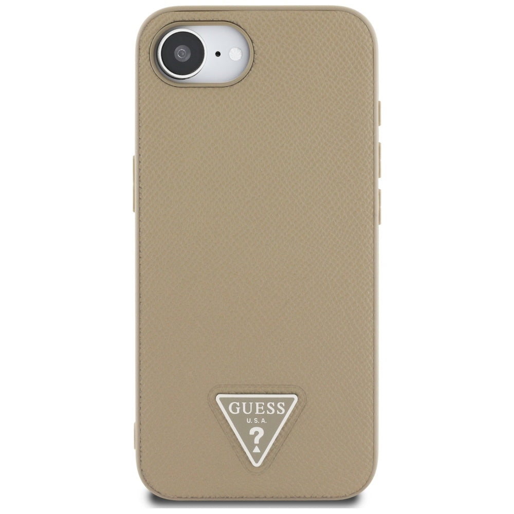 Ovitek MagSafe za Apple iPhone 17e / 16e, Guess, Grained Triangle Logo, Rjava