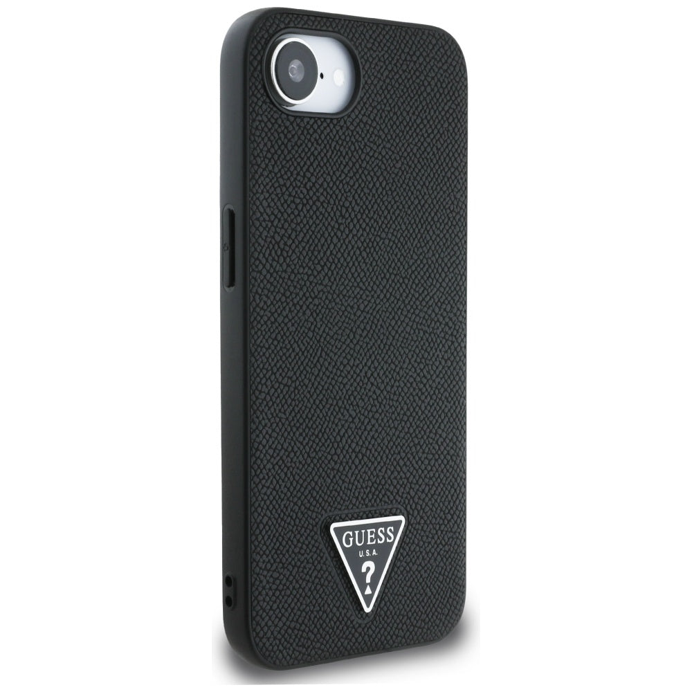 Ovitek MagSafe za Apple iPhone 17e / 16e, Guess, Grained Triangle Logo, Črn