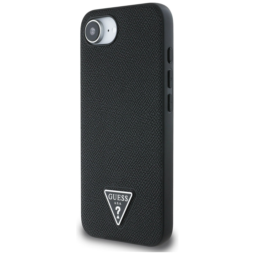 Ovitek MagSafe za Apple iPhone 17e / 16e, Guess, Grained Triangle Logo, Črn
