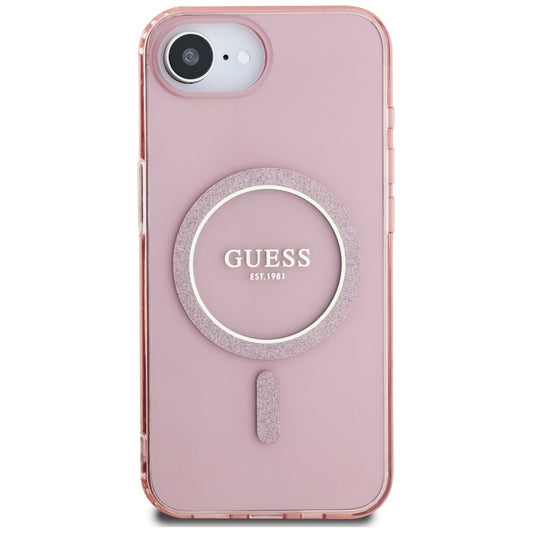 Ovitek MagSafe za Apple iPhone 16e, Guess, IML Glitter Circle, Roza