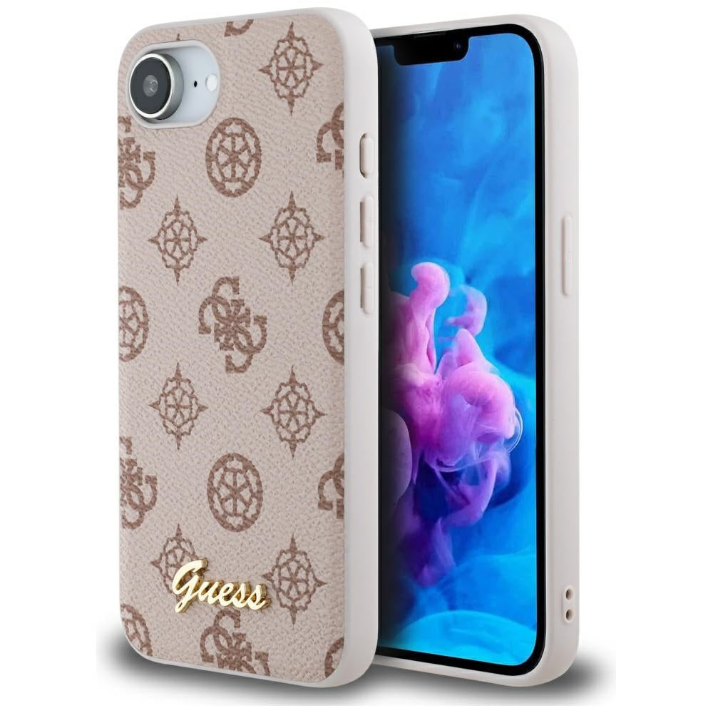 Ovitek MagSafe za Apple iPhone 17e / 16e, Guess, Peony Script, Rjava